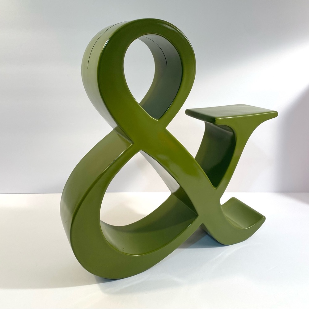Pottery Barn Large Green Ampersand & Symbol Art Statue Shelf Decor Gallery Wall - Picture 14 of 14